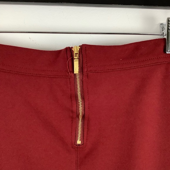Twik for Simons Ponte Knit Zipper Skirt in Red - Picture 3 of 4